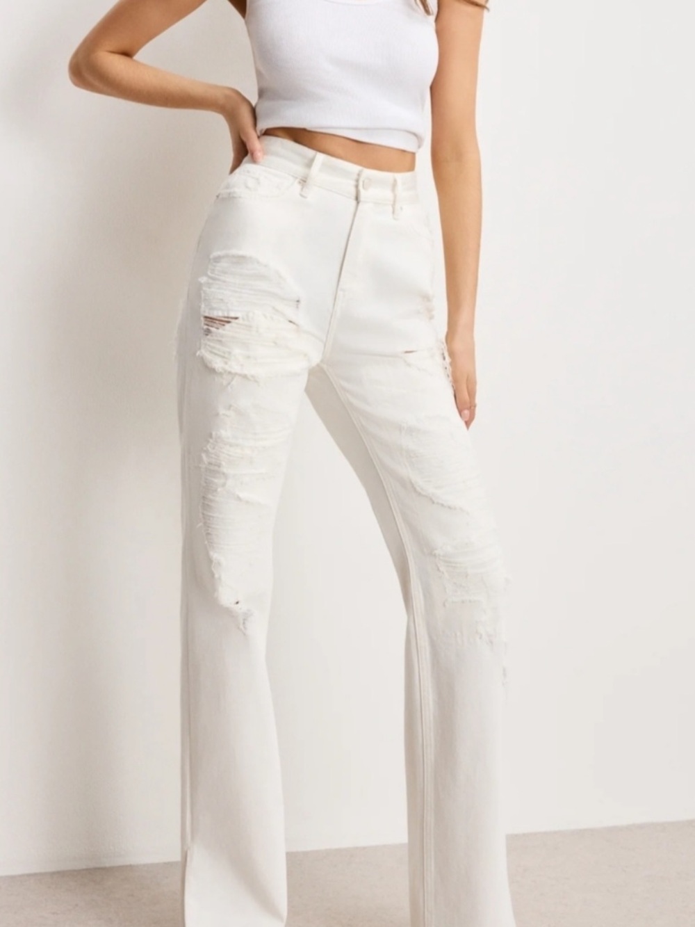 Good American The Khloe Jean Super High Rise, Waist Cinch, Straight Leg Jeans